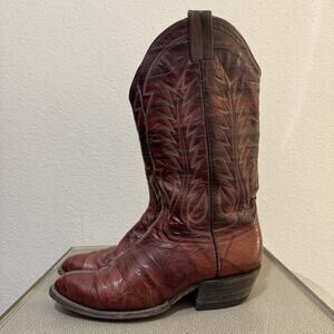 Vintage Laramie Full Exotic Eel Skin Cowboy Boots Men’s Sz 9 D Hand Made